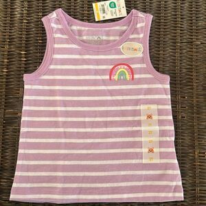 Garanimals Girl's 2T Purple White Striped Tank Top Shirt Summer Play